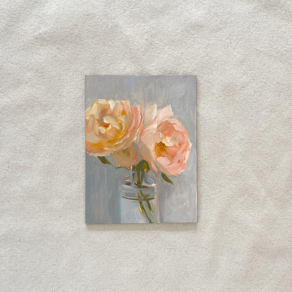 Two Roses - 6x8" Oil on Panel