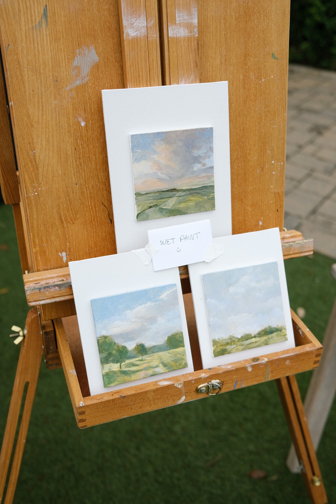 Early Flight - 4x4" Oil on Panel - Matted & Framed