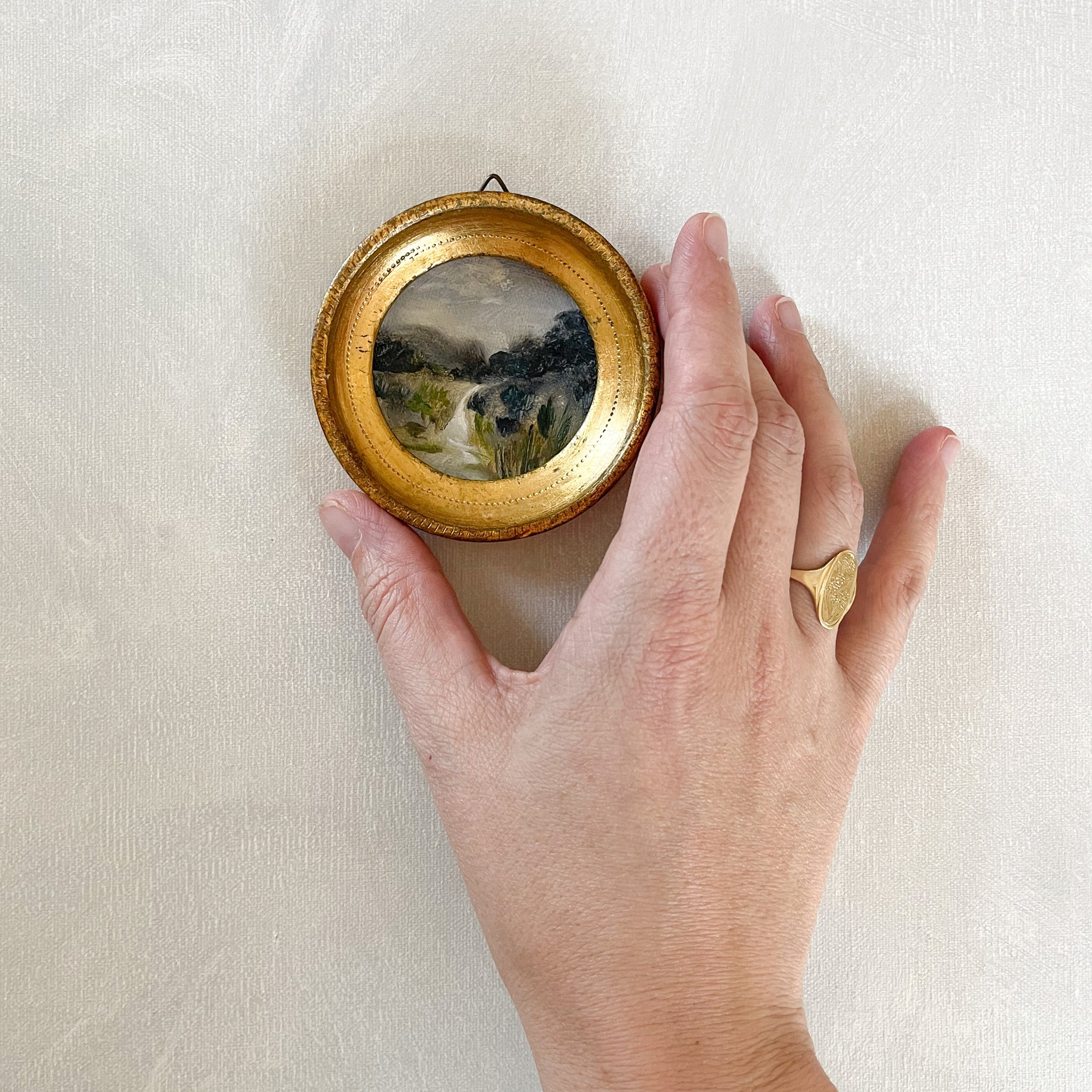 Mini Monday Painting #1 - Landscape in Florentine Frame