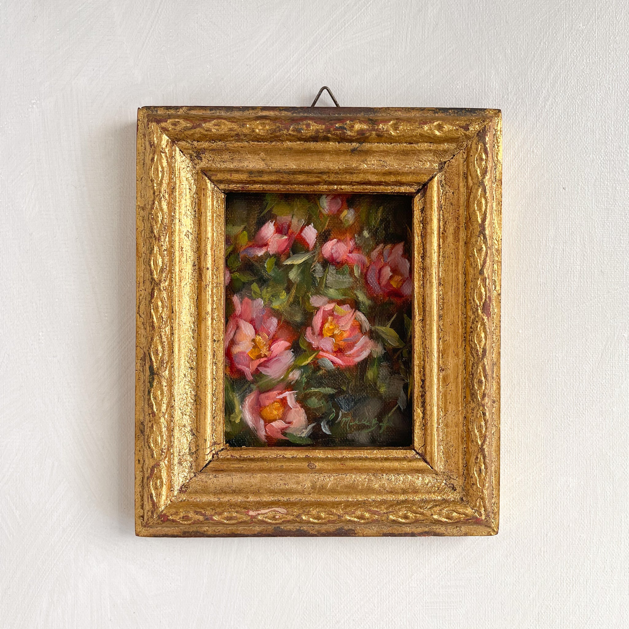 Mini Monday Painting #4 - Peony Garden in Antique Frame