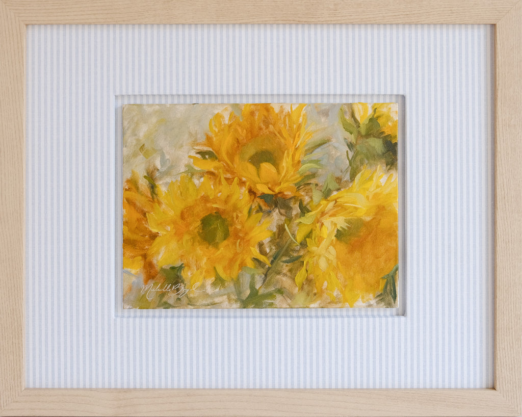 A Discussion of Sunflowers - 6x8" Original Oil Painting