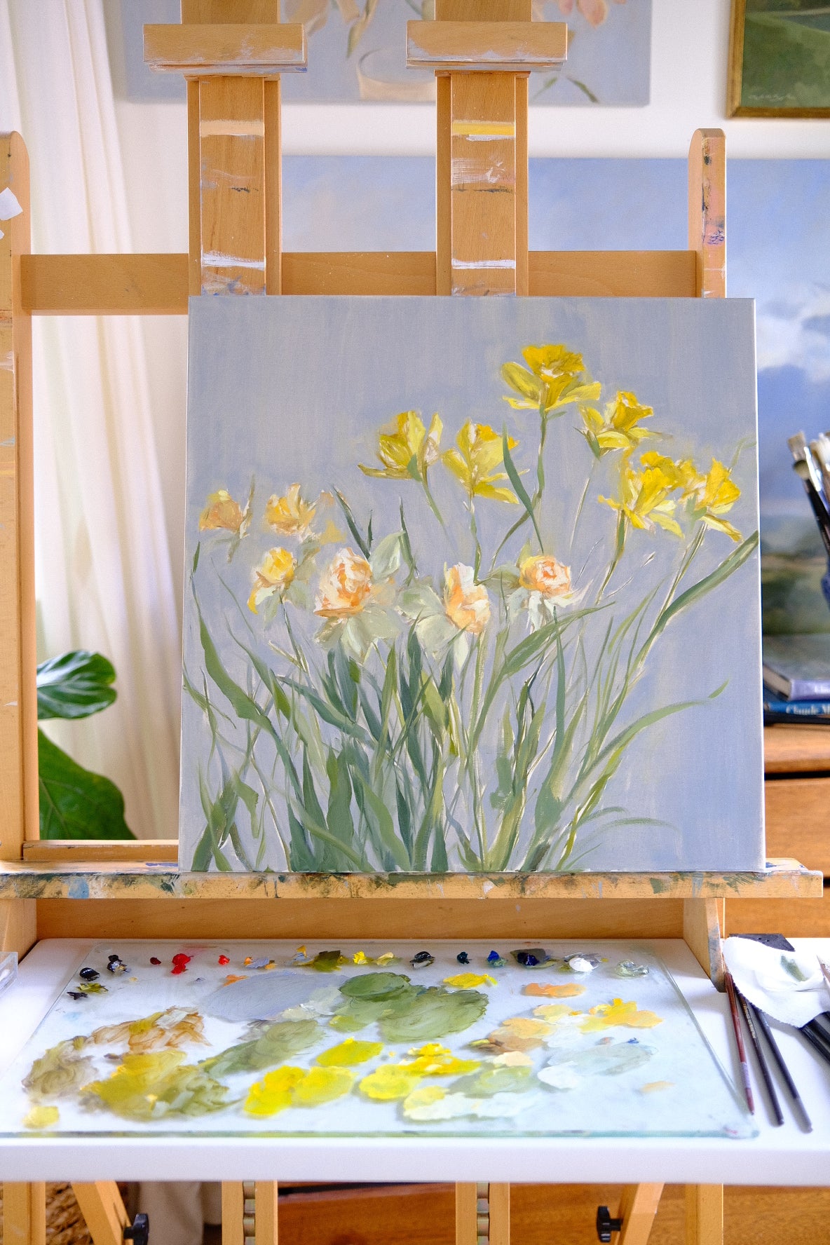 Daffies - 20x20" Original Oil Painting