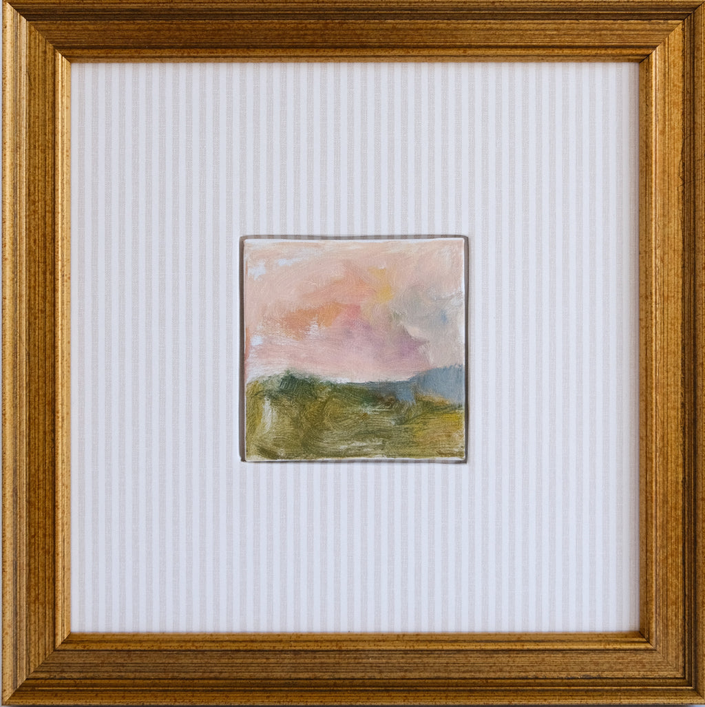 Highlighter Skies - 3x3" Original Oil Painting