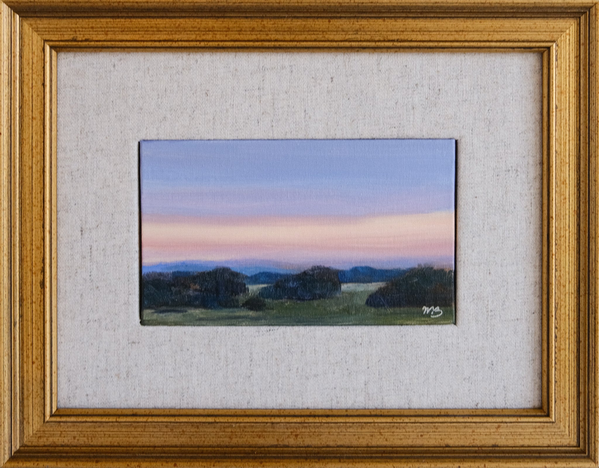Hill Country Haze - 3x5" Original Oil Painting