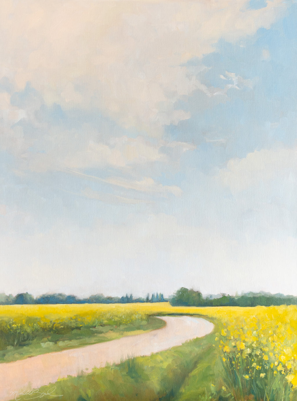 Les Fleurs Jaunes - 18x24" Original Oil Painting
