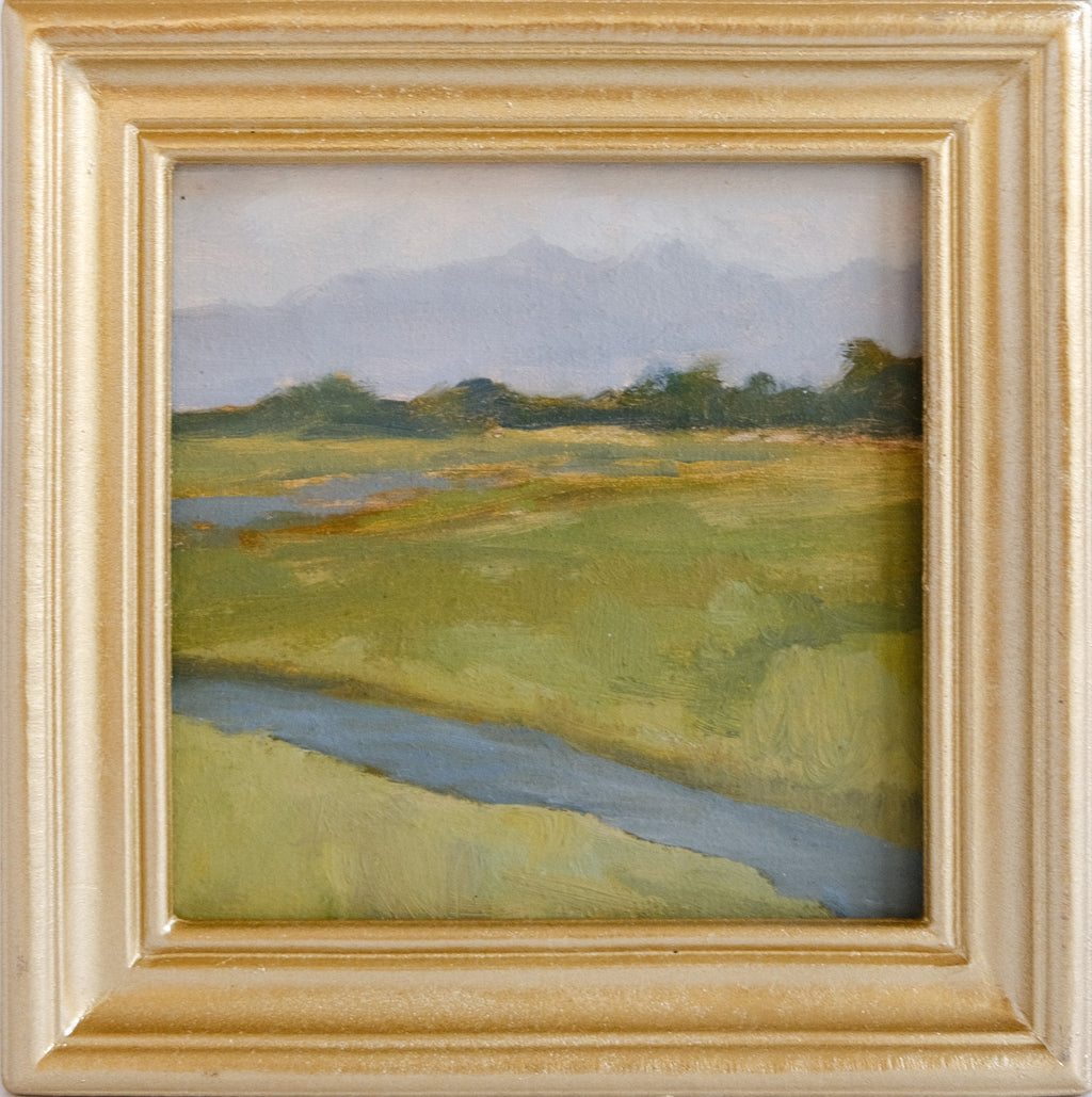 River Lines - 4x4" Original Oil Painting