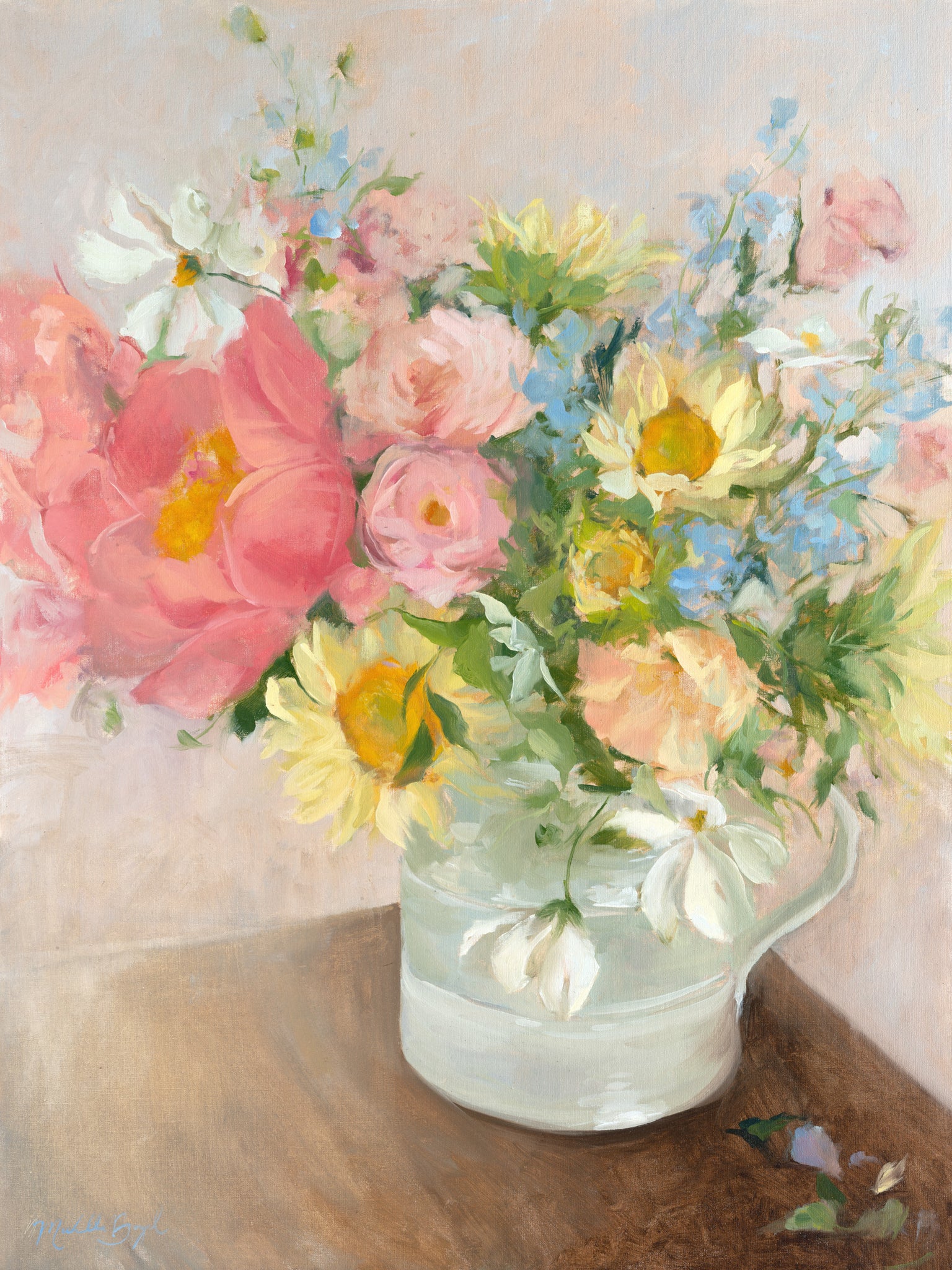 Summer Peonies & Sunnies - Print