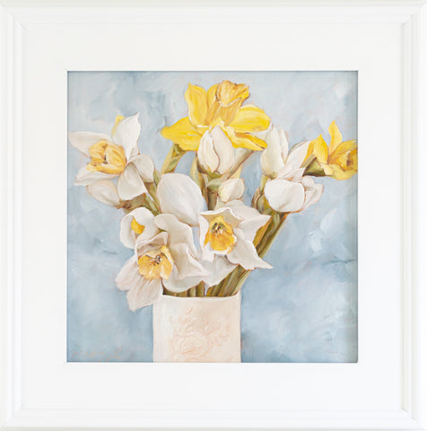 Daffodils - 12x12" Framed Oil Painting