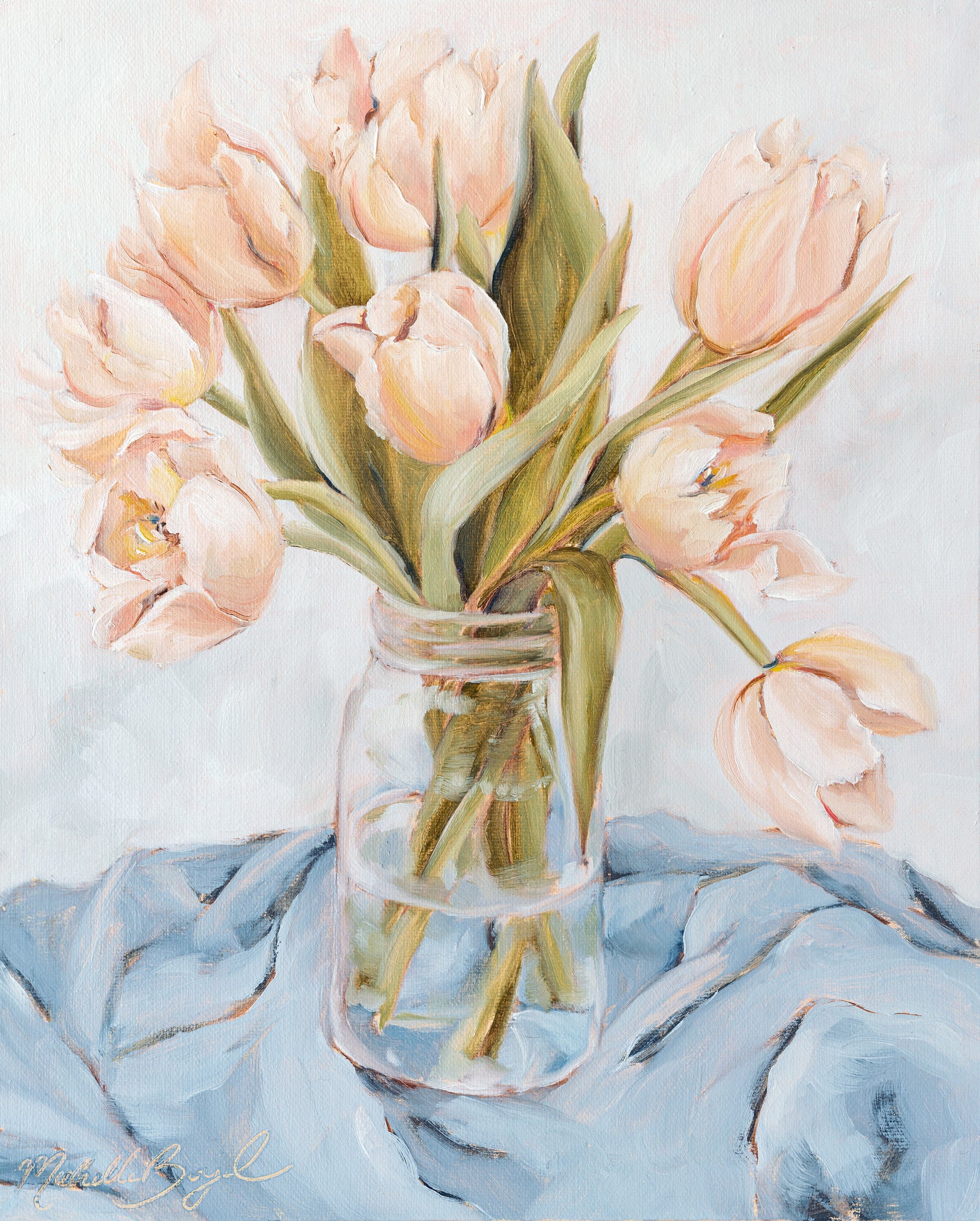 Tulips - 8x10" Framed Oil Painting