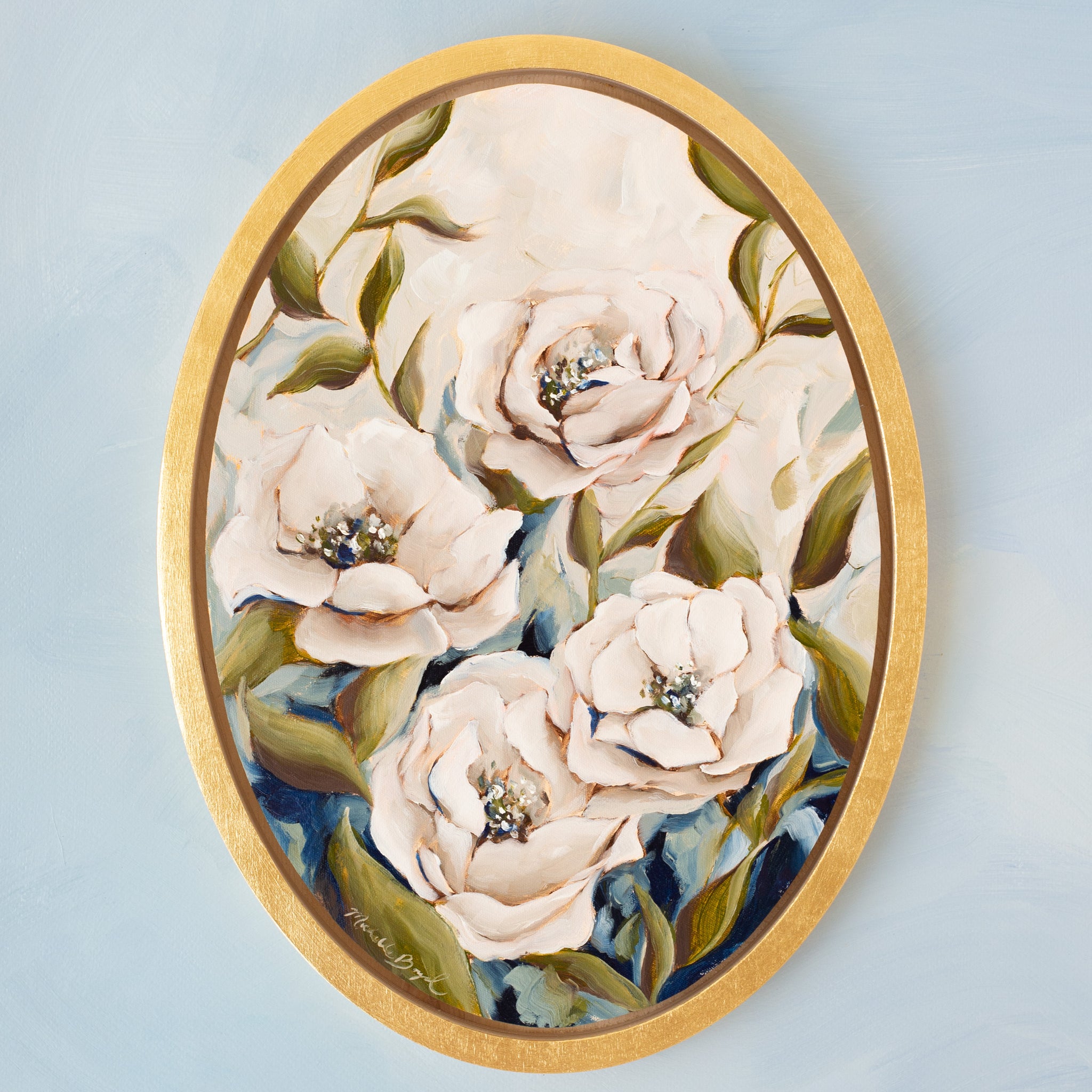 "Quatre Roses" - 10x14" Oval Available Painting