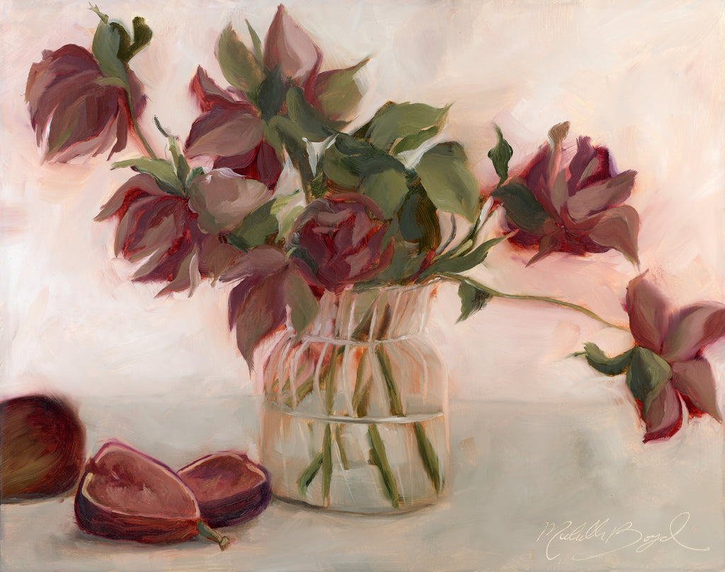 Flowers & Figs - 11x14" Original Painting