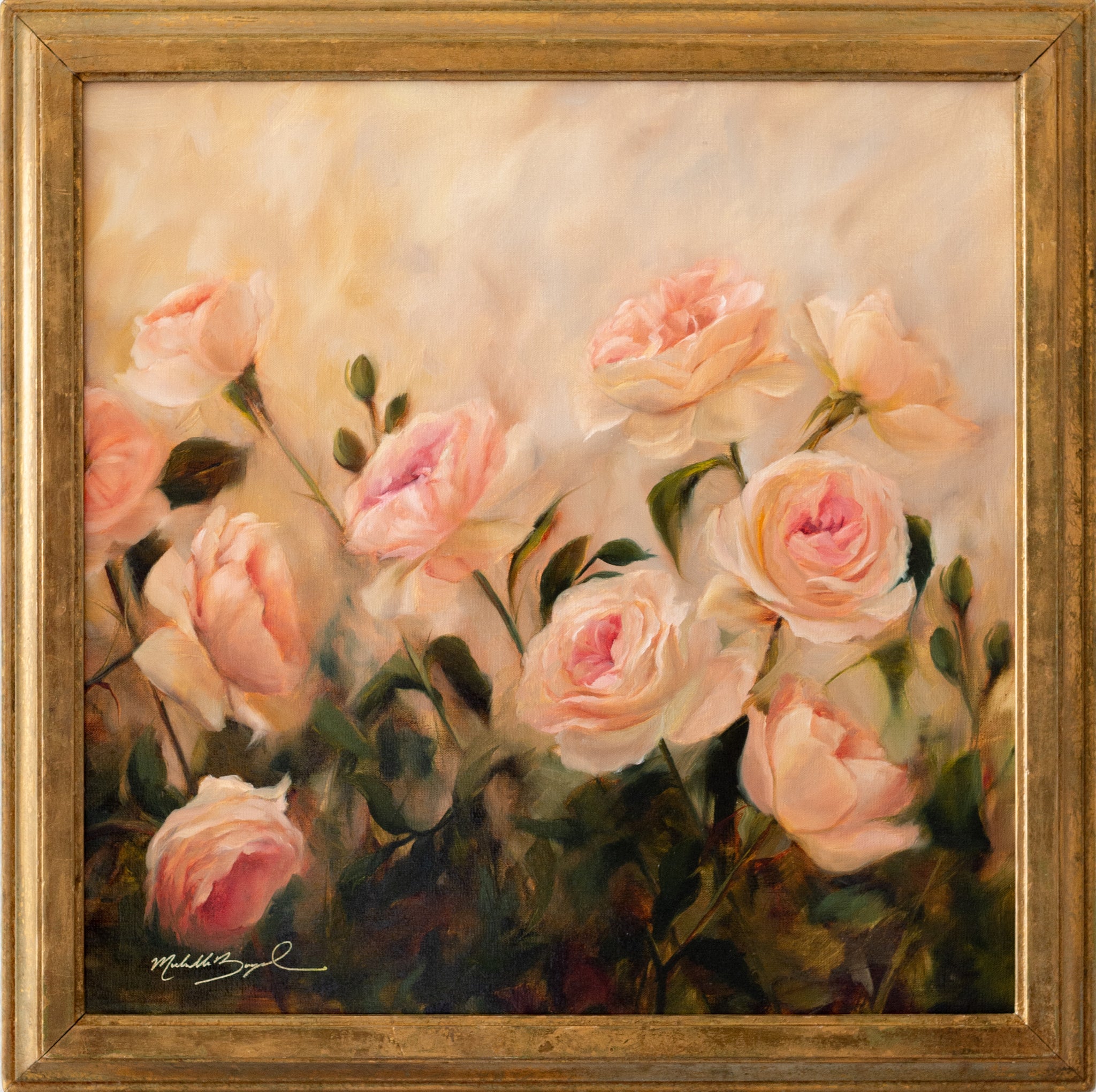 Roses Return  - 18x18" Framed Oil Painting
