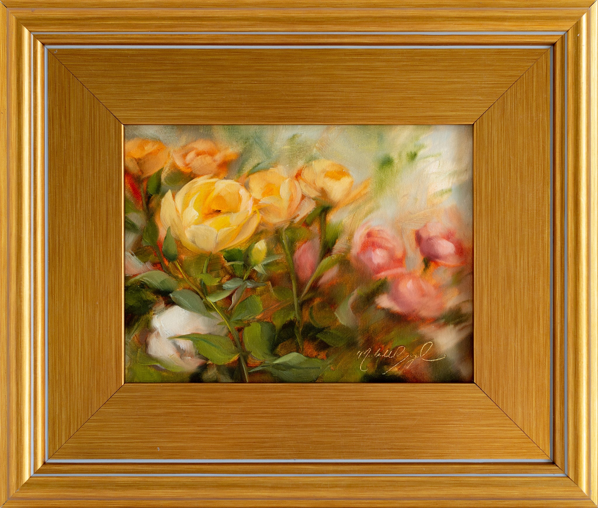Content - 6x8" Framed Oil Painting