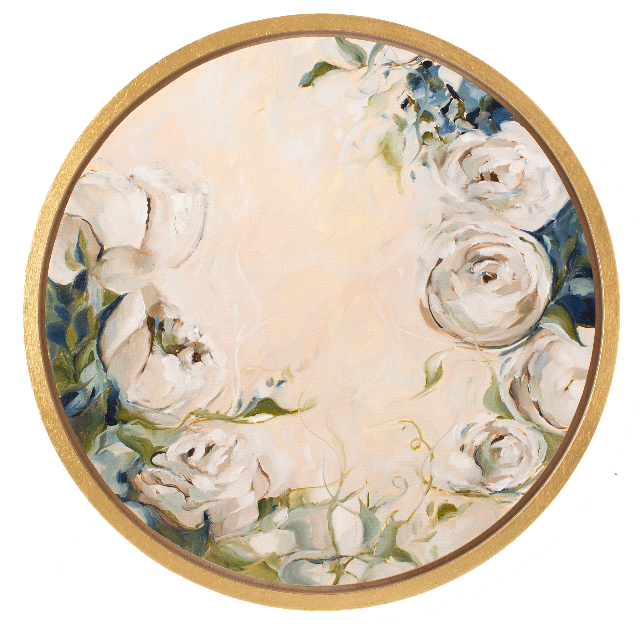 "Autour Du Jardin" - 16" Circle - Available French Collection Painting