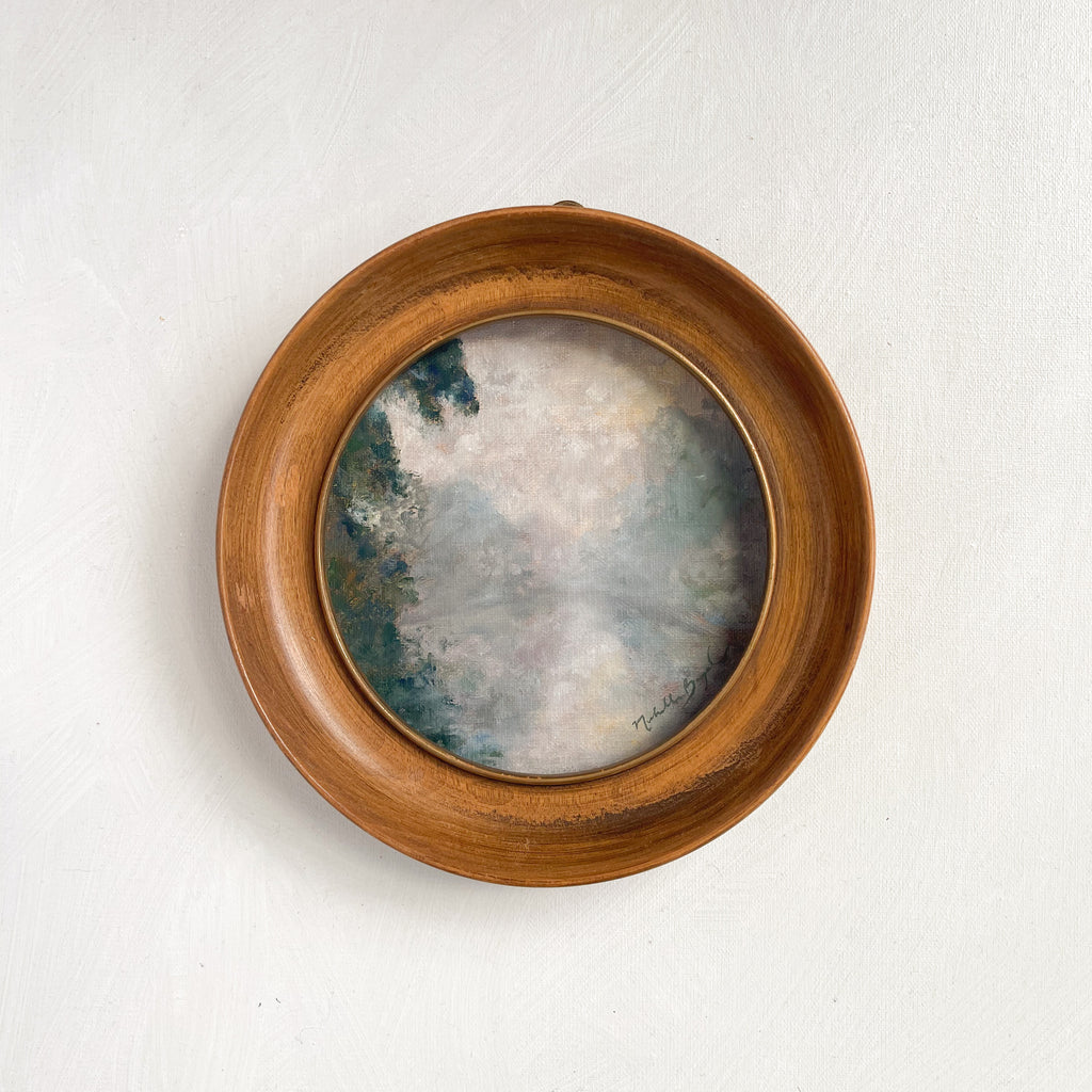 Mini Monday Painting #8 - Landscape in Round Antique Frame