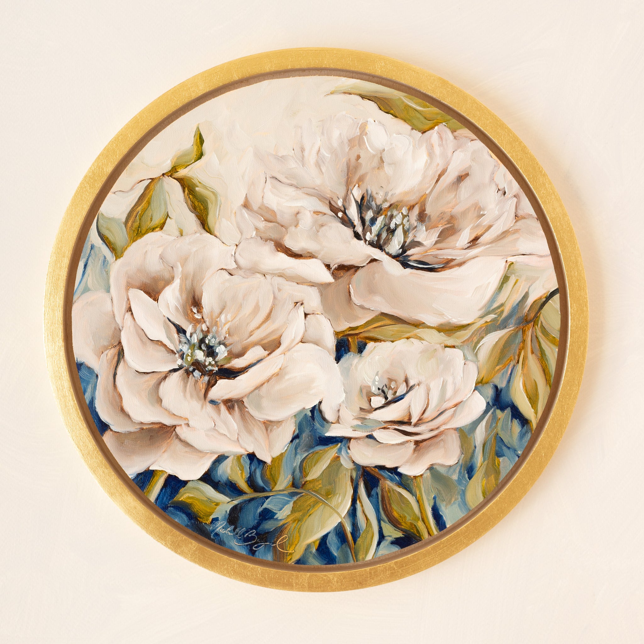 "Trois Fleurs" - 12" Circle Available Painting